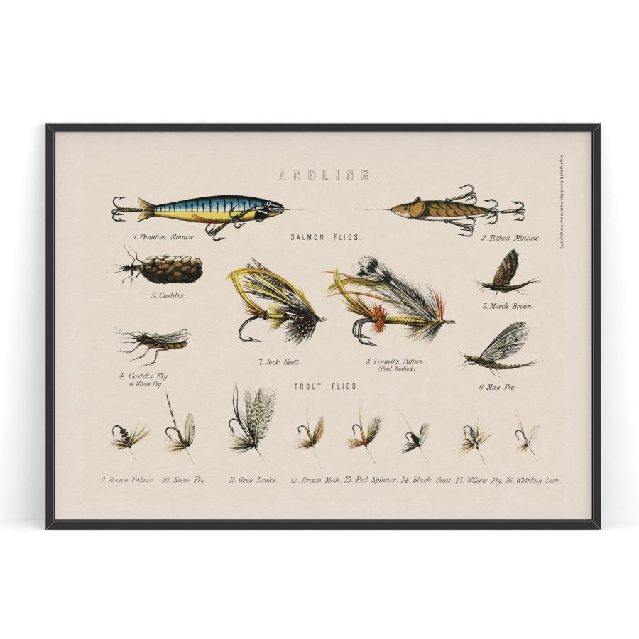 アート ビンテージ 英国 サーモン・トラウト フライ一覧 アンティーク
