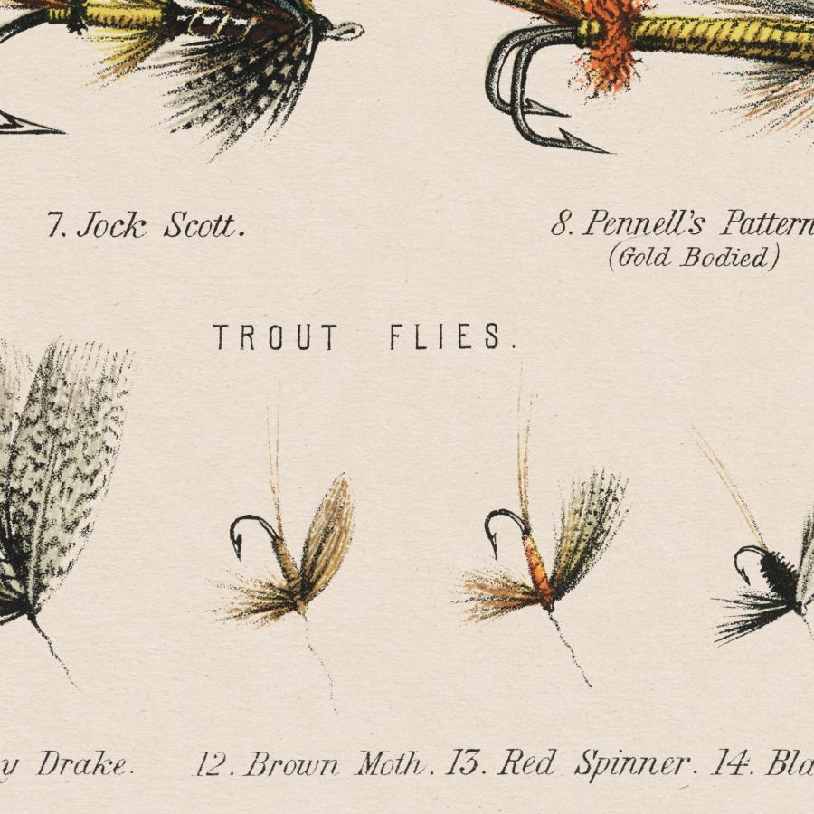 アート ビンテージ 英国 サーモン・トラウト フライ一覧