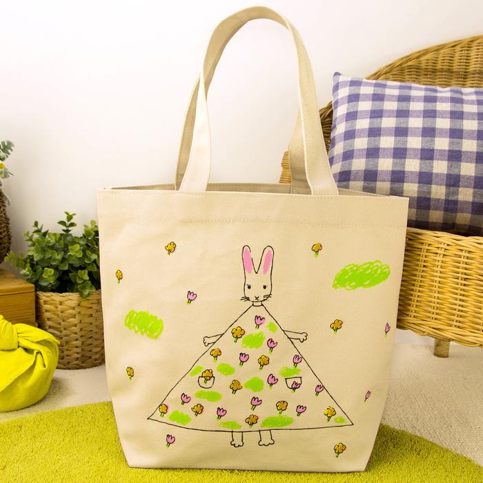 わたしのワンピース トートバッグ お花 絵本 西牧茅子 私のワンピース 