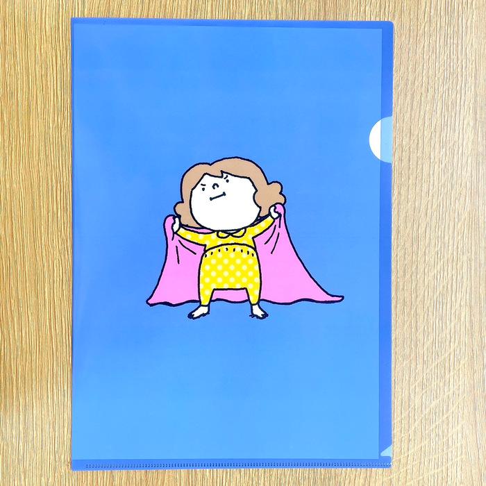 なつみはなんにでもなれる A4クリアファイル 青 絵本 グッズ ヨシタケ
