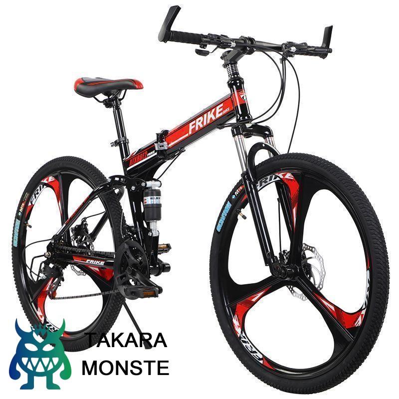 折りたたみ式マウンテンバイク、フルサスペンション高炭素鋼MTB自転車 