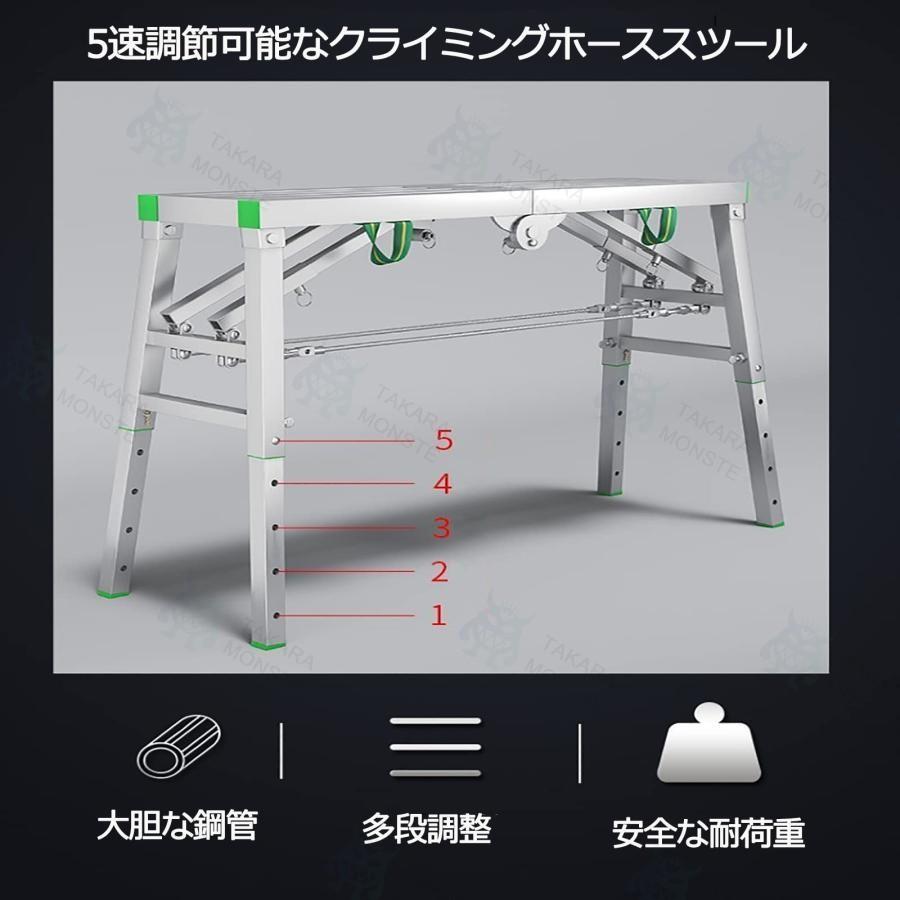足場またははしごとして使用でき、窓の掃除、外壁と外壁の塗装 移動式階段 足場台 踏み台足場台作業台 足場板 足場設備 伸縮式 折りたたみ 軽 ...