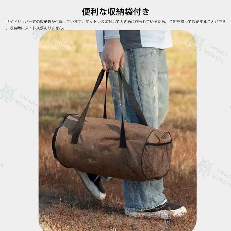 電動ポンプ内蔵 20cm インフレーターベッド 高R値 高反発 エアーマット ダブル インフレーターマット 耐荷重500kg キャンプ 車中泊 寝袋 収納袋の画像