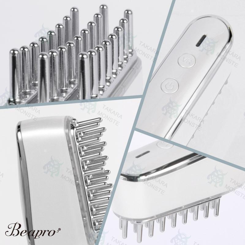 電動頭皮ブラシ コードレス EMS RF温感 赤色LED 高速タッピング ブラシ