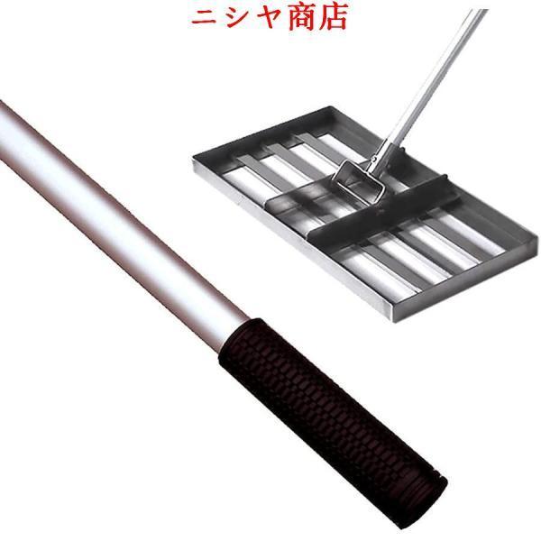 熊手 レーキ ハンドレーキ 芝生レーキ サッチ取りレーキ 芝生レベリングレーキステンレス鋼レベル土壌または汚れ地表面を簡単に_3