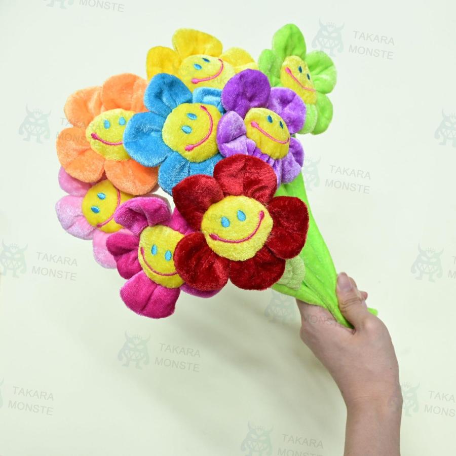8本入 スマイルフラワー ぬいぐるみ 造花 花 ニコちゃんフラワー S
