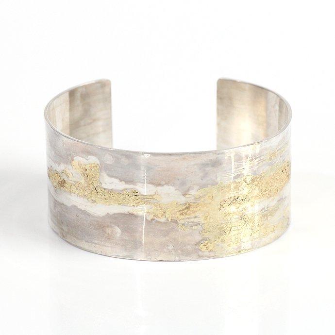 【廃番商品】hirondelle et pepin (イロンデールエペパン) / k18 silver sv-10 幅広プレートバングル 2 | hirondelle | 02