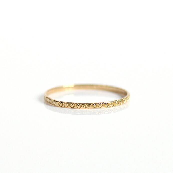 イロンデール エペパン hirondelle et pepin / k18 hr-468 ハートスタンプ リング S レディース 指輪 ギフト プレゼント 記念日 アクセサリー … | hirondelle | 01