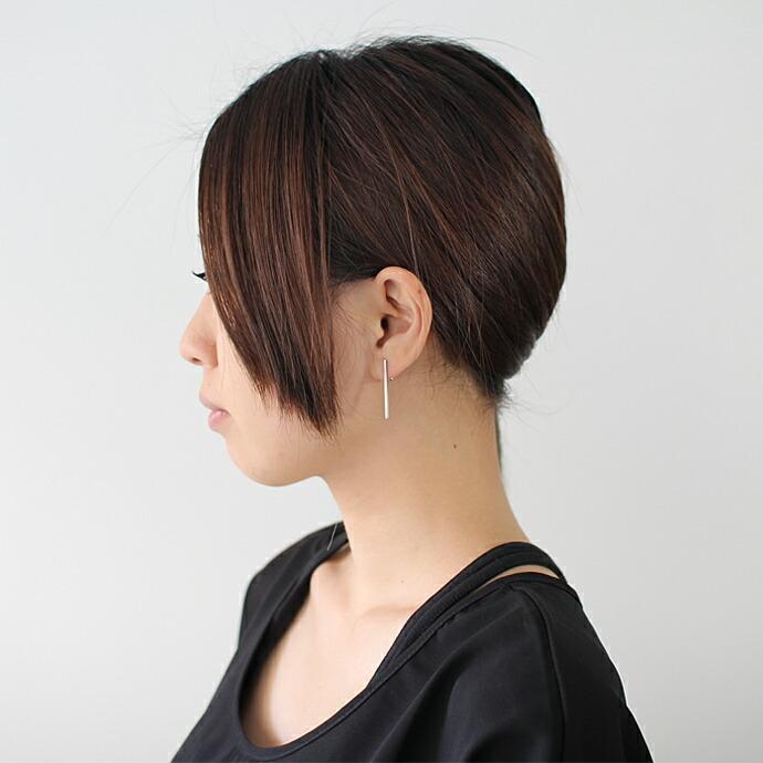 【廃番商品】siki (シキ) / SK-PE19-SV ロングバー イヤリング - シルバー |  | 07