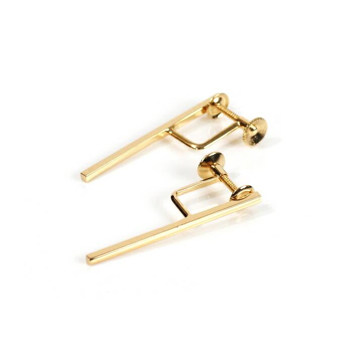 【廃番商品】siki (シキ) / SK-PE19-SVGP ロングバー イヤリング - ゴールド | 