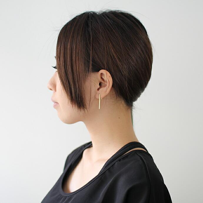 【廃番商品】siki (シキ) / SK-PE19-SVGP ロングバー イヤリング - ゴールド |  | 07