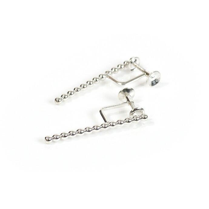 【廃番商品】siki (シキ) / SK-PE20-SV ドットバー イヤリング - シルバー | 