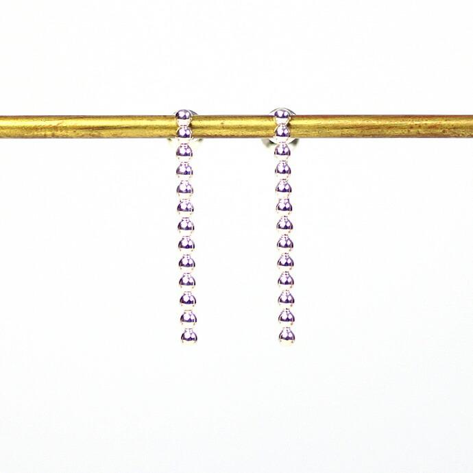 【廃番商品】siki (シキ) / SK-PE20-SV ドットバー イヤリング - シルバー |  | 01