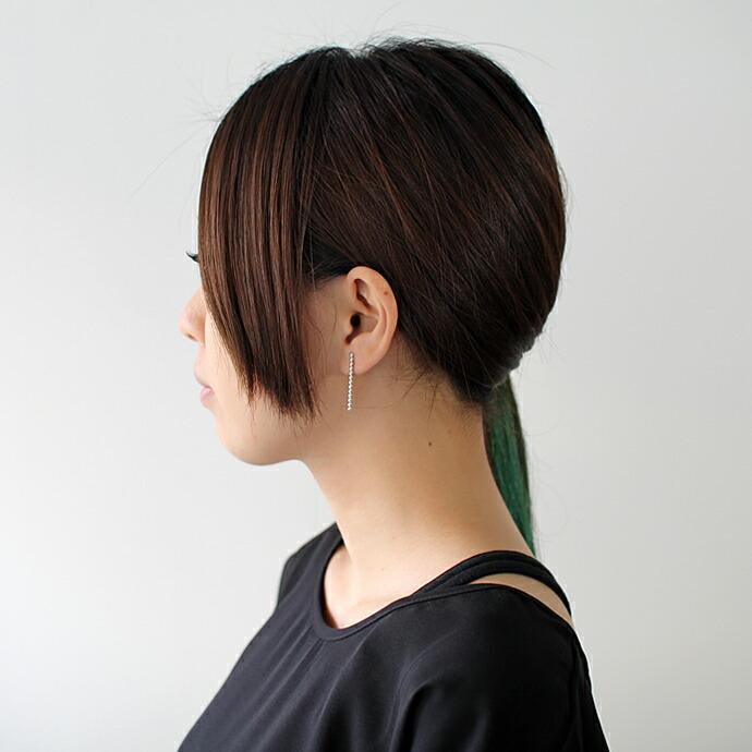 【廃番商品】siki (シキ) / SK-PE20-SV ドットバー イヤリング - シルバー |  | 07