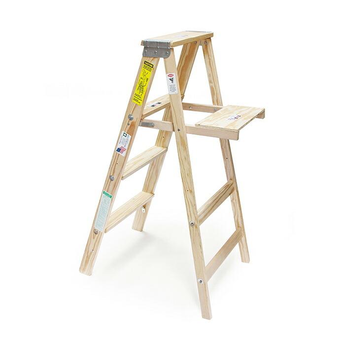 【送料無料】【代引き不可】Michigan Ladder Company / Wood Step Ladder ウッドステップラダー - Size 4 |  | 01