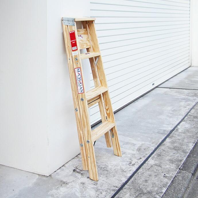 【送料無料】【代引き不可】Michigan Ladder Company / Wood Step Ladder ウッドステップラダー - Size 4 |  | 02