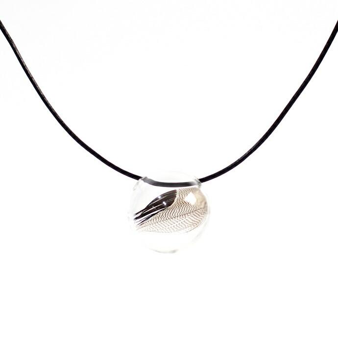 【廃番商品】moca.arpeggio（モカ アルペジオ） / GFN-17 Feather フェザー グラスボール ショートネックレス - ブラウン レディース ギフト プレゼント 贈… | フェザー | 01