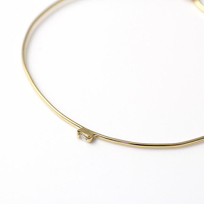 【廃番商品】hirondelle et pepin (イロンデールエペパン) / k18 hv-192-16s バゲットカットダイヤバングル | hirondelle | 01