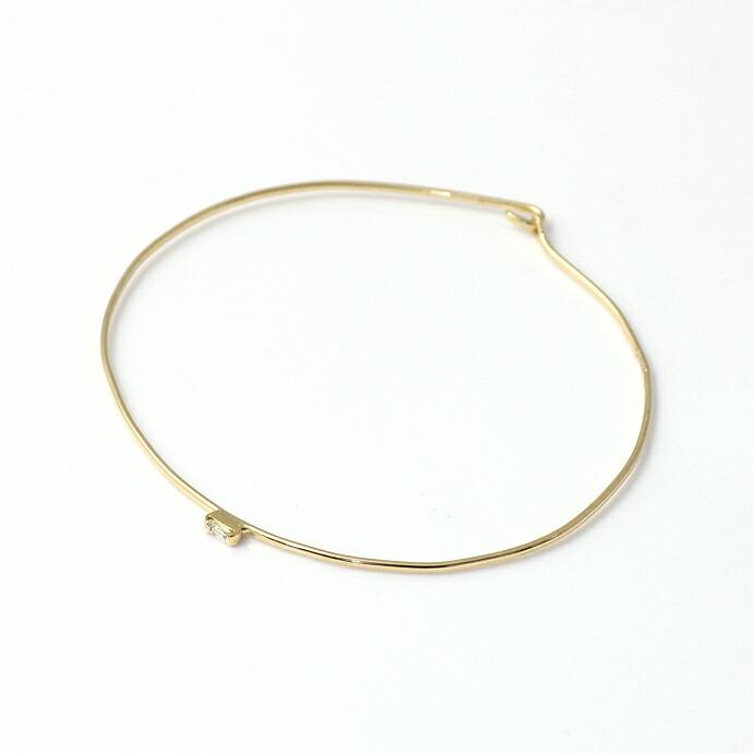 【廃番商品】hirondelle et pepin (イロンデールエペパン) / k18 hv-192-16s バゲットカットダイヤバングル | hirondelle | 03