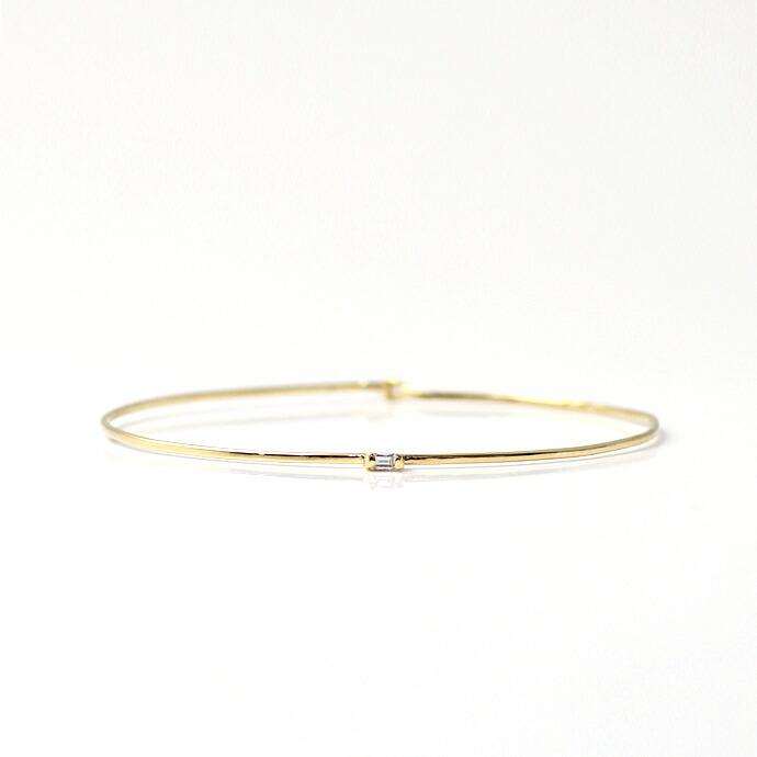 【廃番商品】hirondelle et pepin (イロンデールエペパン) / k18 hv-192-16s バゲットカットダイヤバングル | hirondelle | 04