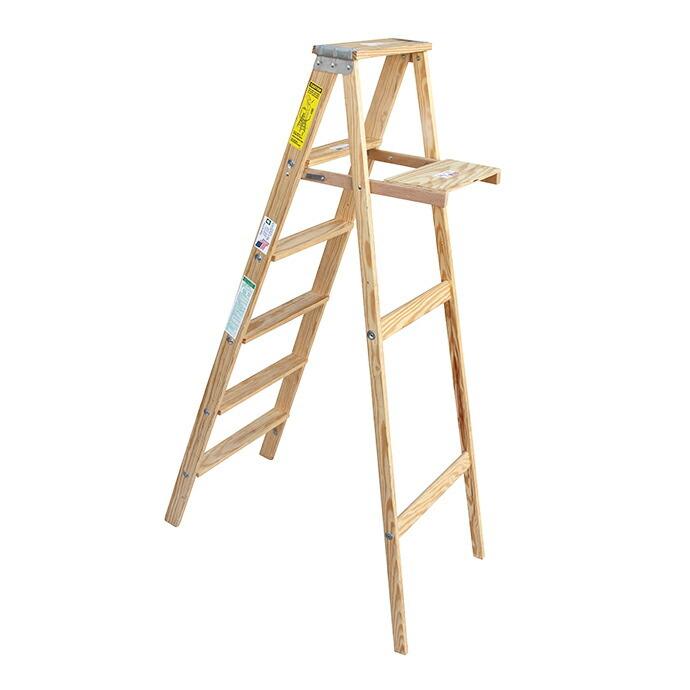 【送料無料】【代引き不可】Michigan Ladder Company / Wood Step Ladder ウッドステップラダー - Size 6 |  | 01