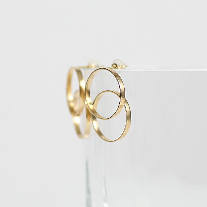 siki (シキ) / SK-LP03-GD ダブルサークルラインピアス - ゴールド | 