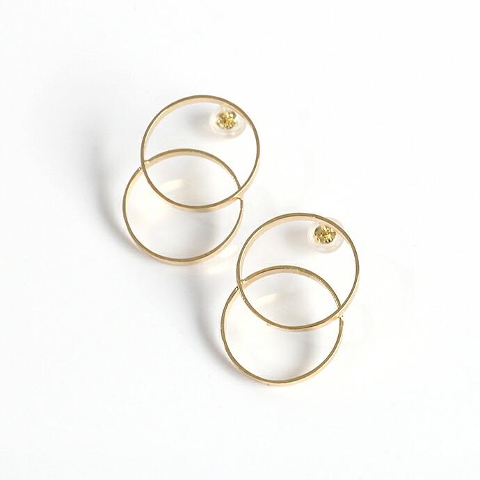 siki (シキ) / SK-LP03-GD ダブルサークルラインピアス - ゴールド |  | 01