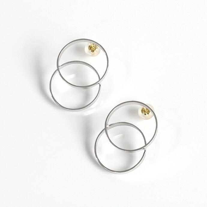 siki (シキ) / SK-LP03-SV ダブルサークルラインピアス - シルバー | 