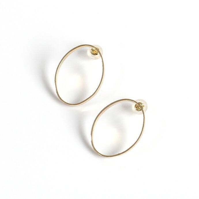 siki (シキ) / SK-LP02-GD オーバルラインピアス - ゴールド | 