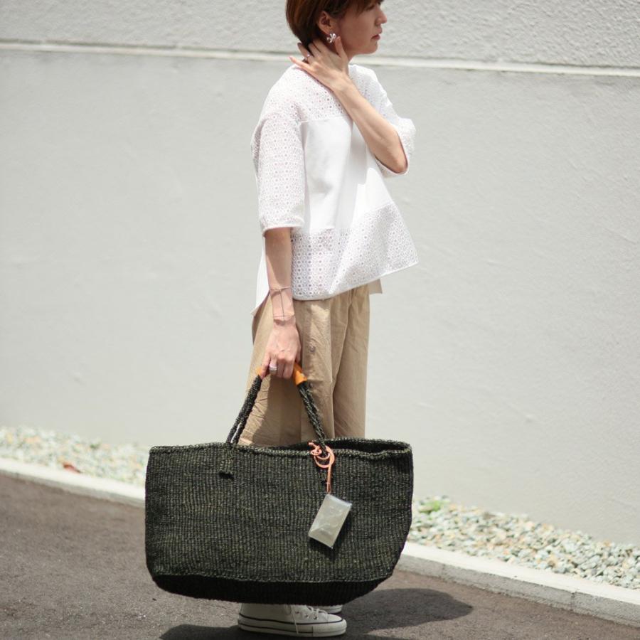 サイザル カゴバッグ 楕円L - ダークグリーン かごバッグ |  | 06