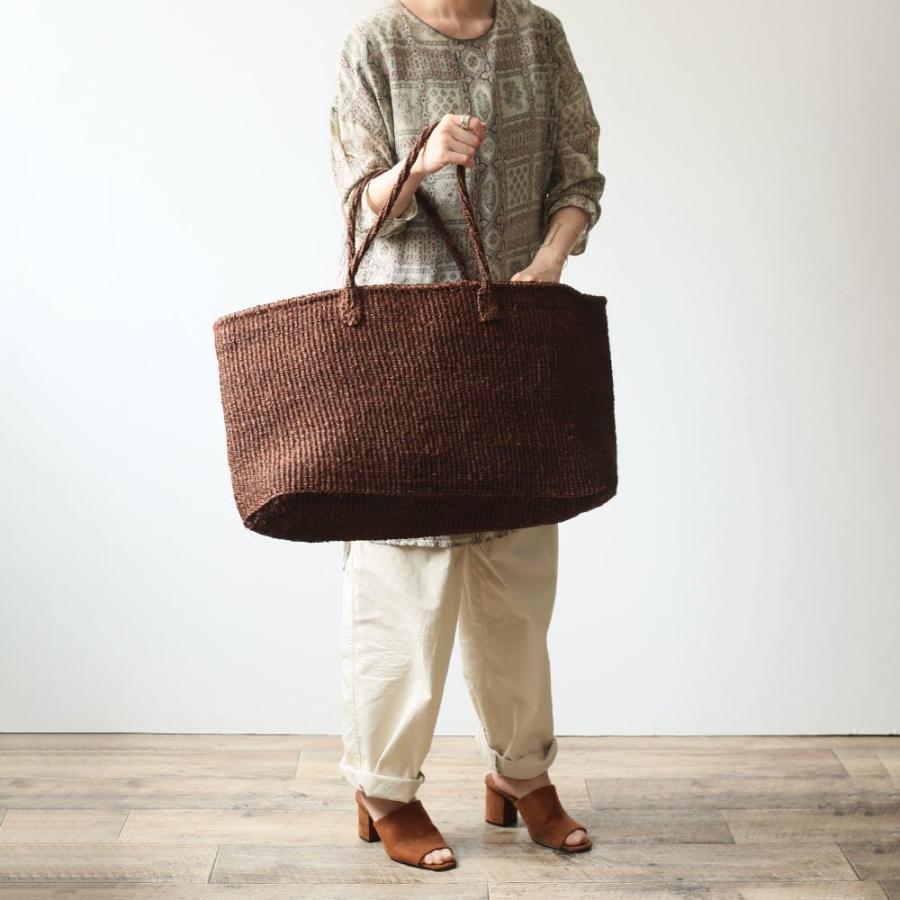 サイザル カゴバッグ 楕円L - ダークブラウン かごバッグ |  | 04