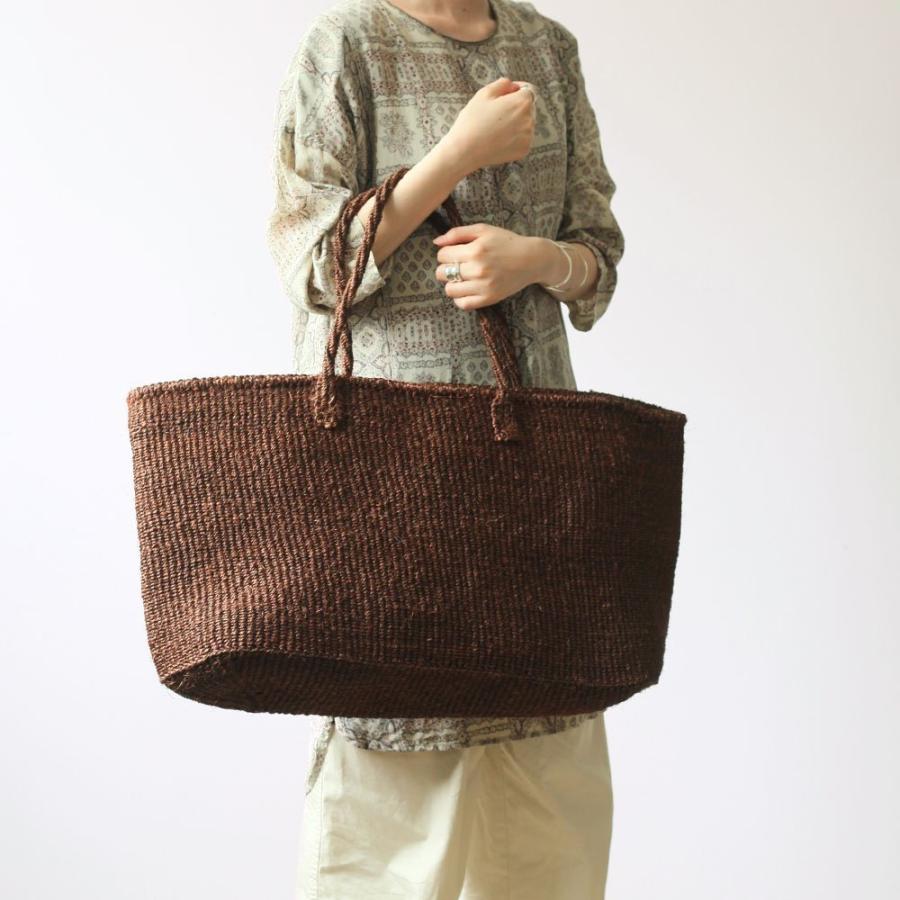 サイザル カゴバッグ 楕円L - ダークブラウン かごバッグ |  | 05