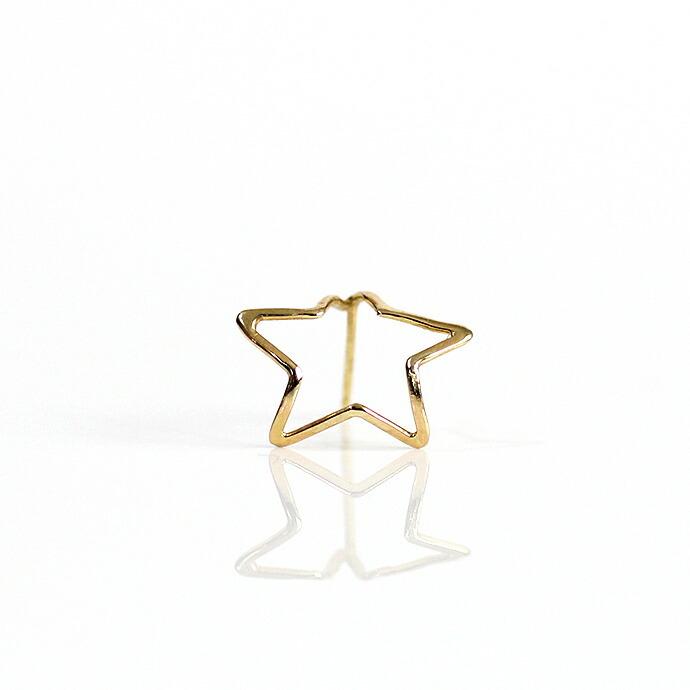 イロンデール エペパン hirondelle et pepin / k18 hp-540-17w ワイヤー カーブスターピアス (片耳タイプ) レディース ギフト プレゼント アク… | hirondelle