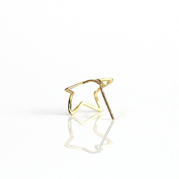 イロンデール エペパン hirondelle et pepin / k18 hp-540-17w ワイヤー カーブスターピアス (片耳タイプ) レディース ギフト プレゼント アク… | hirondelle | 03