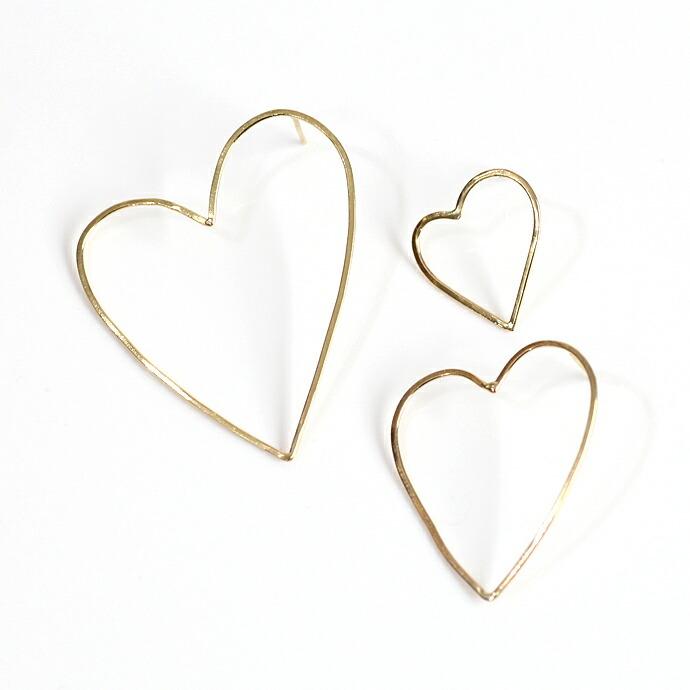 イロンデール エペパン hirondelle et pepin / k18 hp-544-17w シンプル ワイヤーハートピアス S (片耳タイプ) レディース ギフト プレゼント … | hirondelle | 04