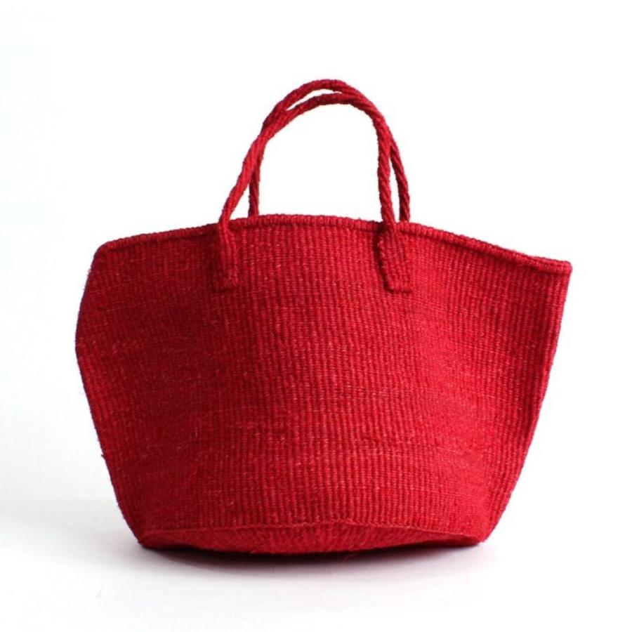 サイザル カゴバッグ ラウンド M / K1104-50 - レッド レディース カゴバッグ 12インチ | 
