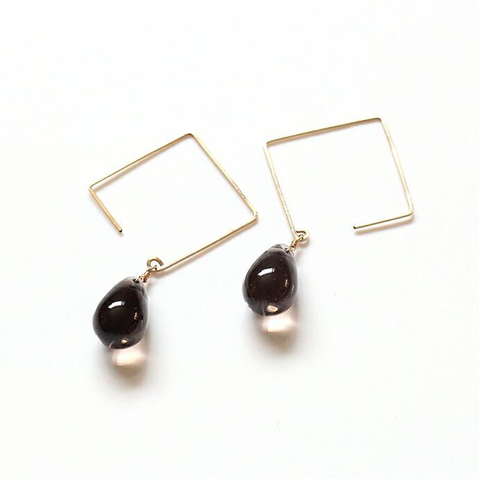 su（スウ） / ceasqon02 スクエアフック ヒトツブピアス - スモーキークォーツ レディース ギフト プレゼント アクセサリー ジュエリー 20代 30… |  | 02