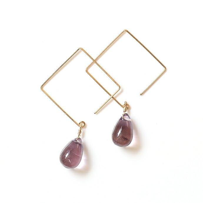 su（スウ） / ceasqon05 スクエアフック ヒトツブピアス - アメジスト レディース ギフト プレゼント アクセサリー ジュエリー 20代 30代 40代 … |  | 01