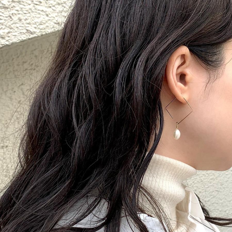 su（スウ） / ceasqon06 スクエアフック ヒトツブピアス - 淡水パール レディース ギフト プレゼント アクセサリー ジュエリー 20代 30代 40代 … |  | 01