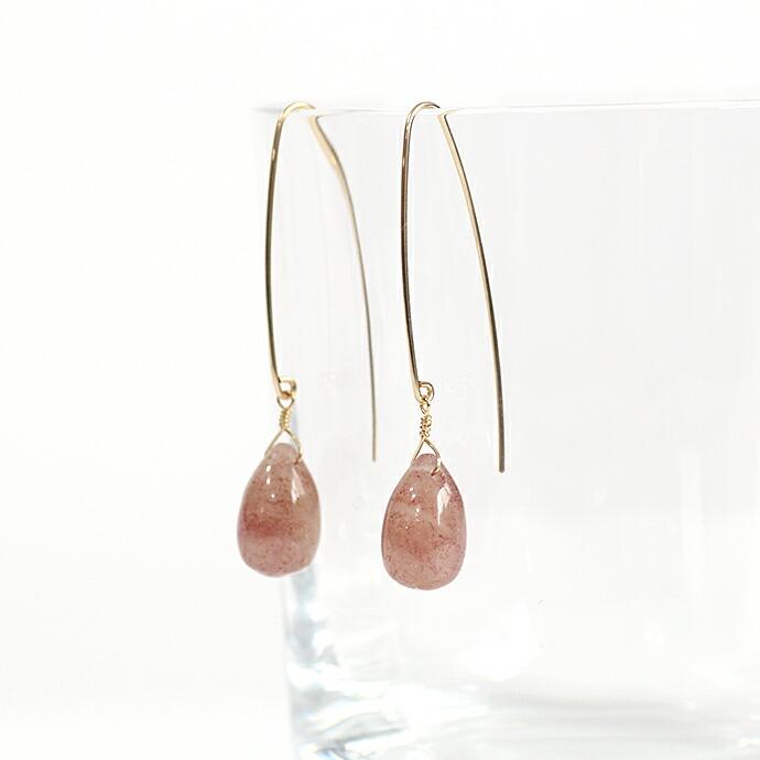 su（スウ） / cealfon01 ロングフック ヒトツブ ピアス - アフリカンレッドアベンチュリン レディース ギフト プレゼント アクセサリー ジュエ… |  | 02