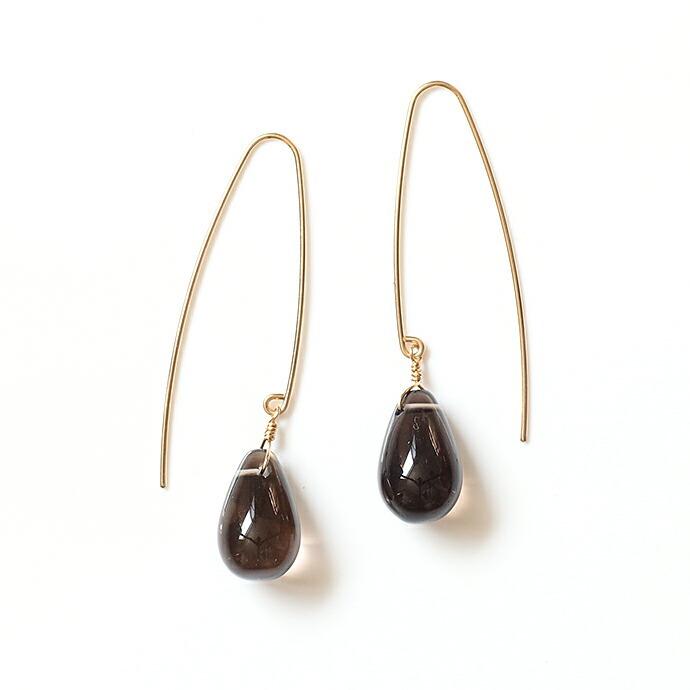 su（スウ） / cealfon02 ロングフック ヒトツブ ピアス - スモーキークォーツ レディース ギフト プレゼント アクセサリー ジュエリー 20代 30… |  | 02