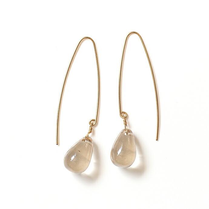 su（スウ） / cealfon03 ロングフック ヒトツブ ピアス - シャンパンカラークォーツ レディース ギフト プレゼント アクセサリー ジュエリー 20… | 