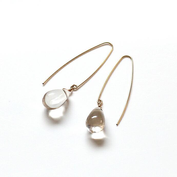 su（スウ） / cealfon03 ロングフック ヒトツブ ピアス - シャンパンカラークォーツ レディース ギフト プレゼント アクセサリー ジュエリー 20… |  | 01