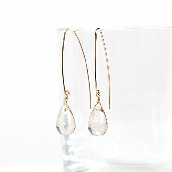 su（スウ） / cealfon03 ロングフック ヒトツブ ピアス - シャンパンカラークォーツ レディース ギフト プレゼント アクセサリー ジュエリー 20… |  | 02