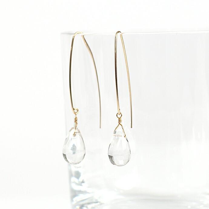 su（スウ） / cealfon04 ロングフック ヒトツブ ピアス - クォーツ レディース ギフト プレゼント アクセサリー ジュエリー 20代 30代 40代 50… | 