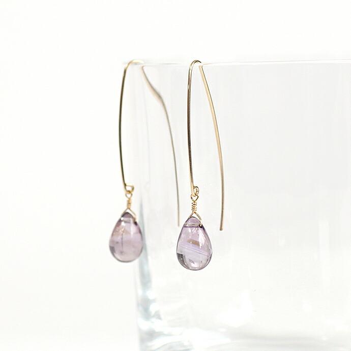 su（スウ） / cealfon05 ロングフック ヒトツブ ピアス - アメジスト レディース ギフト プレゼント アクセサリー ジュエリー 20代 30代 40代 5… | 