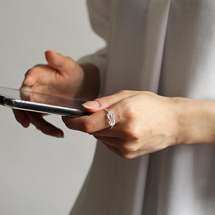 【廃番商品】 moca.arpeggio（モカ アルペジオ） / CR-13 Knot 飾り結びリング - シルバー レディース 指輪 ギフト プレゼント 贈り物 アクセサリー ジュエリ… | KNOT | 01