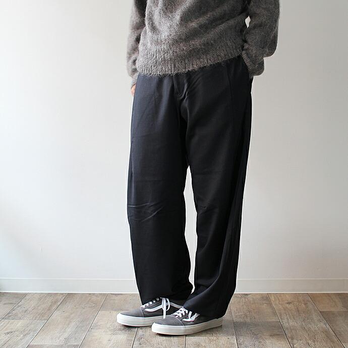WISLOM / LUCIE 1.1 ワイドトラウザー - ROBE ウール ブラック【送料無料】    買い回り 買い周り 買いまわり ポイント消化 | WISLOM | 12