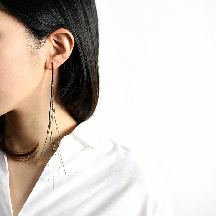 moca.arpeggio（モカ アルペジオ） / FP-9 feather ピーコックフェザーピアス - ロング (片耳タイプ) レディース ギフト プレゼント 贈り物 ア… | 