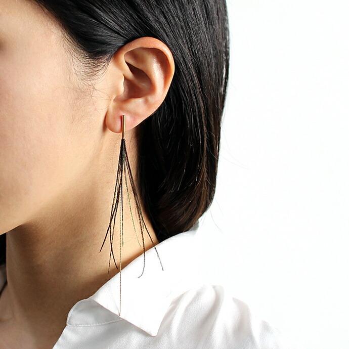 moca.arpeggio（モカ アルペジオ） / FP-10 feather ピーコックフェザーピアス - ショート (片耳タイプ) レディース ギフト プレゼント 贈り物 … | ショート | 01